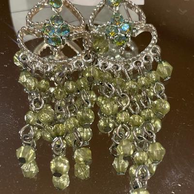 NV sterling mother of pearl and dangling earrings