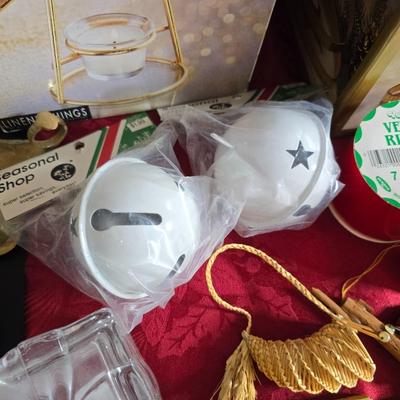 Christmas mugs, and Holiday cheer home decor including tablecloth, stationary and more - some brand new!