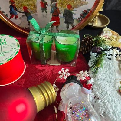 Christmas mugs, and Holiday cheer home decor including tablecloth, stationary and more - some brand new!