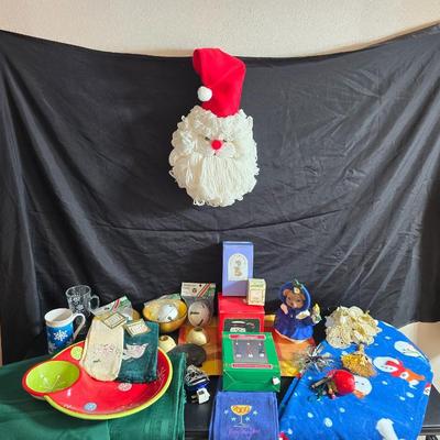 Christmas decorations for your home - Tablecloths - Blanket - and other Holiday cheer! Merry Christmas!! Some brand new!