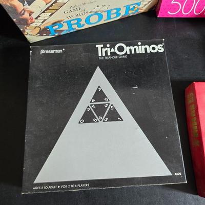 Board games & Puzzles - Tri-Ominos - Probe - Numble the cross-number game- Pig Mania and puzzles