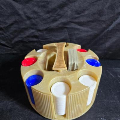 Board games - poker chips - card shuffler machine - Flinch - Dominoes and a deck of cards