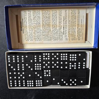 Board games - poker chips - card shuffler machine - Flinch - Dominoes and a deck of cards