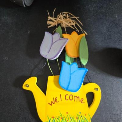 Gardening items - new gloves - plant stands - Pocket hose - Flowerbed decor and more