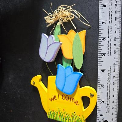 Gardening items - new gloves - plant stands - Pocket hose - Flowerbed decor and more