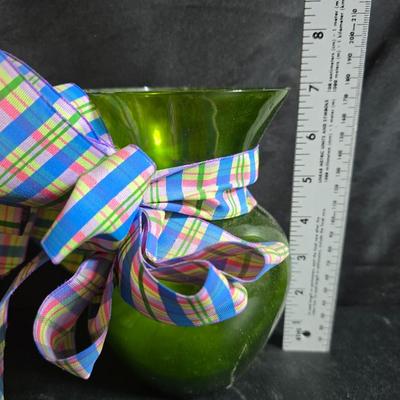 Garden decor - Hanging clothesline bag with new pins - Sunflower wind chime - floating fish - vases and more