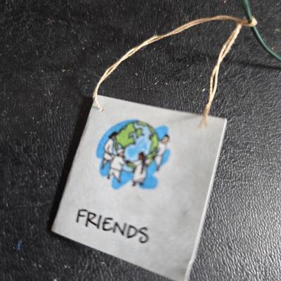 Garden decor - Hanging clothesline bag with new pins - Sunflower wind chime - floating fish - vases and more