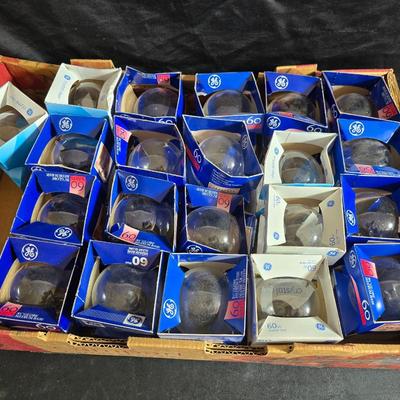 Box of 21 60 watt 3 1/8 globe shaped light bulbs for bathroom vanity