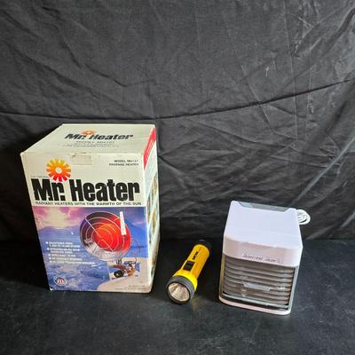 Mr. Heater Propane heater with a flashlight and an Arctic air ultra fan