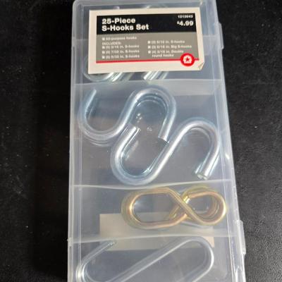 Home hardware - S hooks = brackets - surge protector - doorbell - caster wheels and more