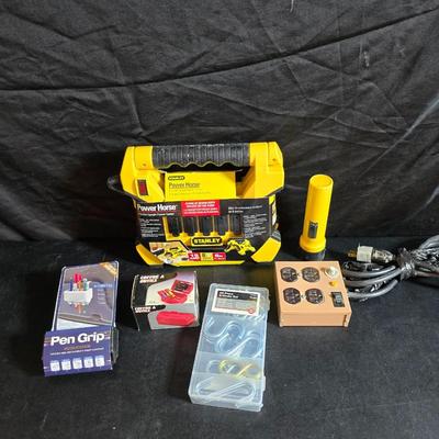 New stanley upright power center - multi plug extension cord - and more