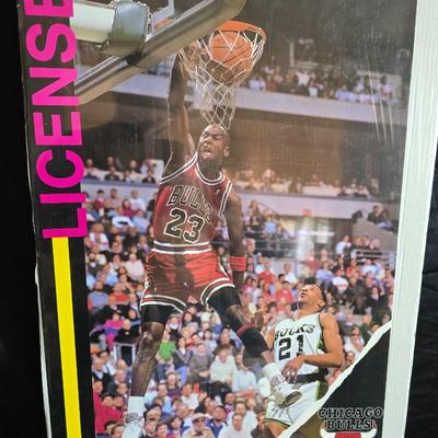 1990 Starline Inc. Chicago Bulls Licensed to Jam poster - Denver Nuggets Anthony poster and a sports trivia book set