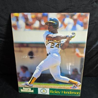 Baseball fans! Rickey Henderson poster - Colorado Rockies memorabilia = Unopened pack of upper deck cards - coin - Gary Sheffield popup...