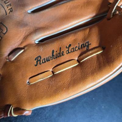 Baseball - brand new Rawlings batter helmet - leather baseball glove with ball and Rockies memorabilia