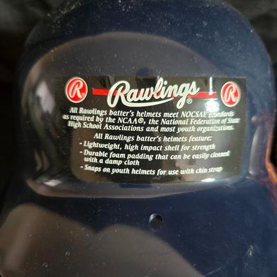 Baseball - brand new Rawlings batter helmet - leather baseball glove with ball and Rockies memorabilia