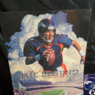 Denver Broncos Superbowl XXXII collectibles - John Elway - sweatshirt - pins and more