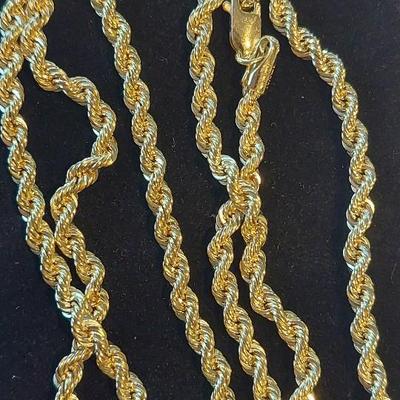 Solid 14k Yellow Gold Filled Rope Chain Necklace (4.2 mm, 18 inch)