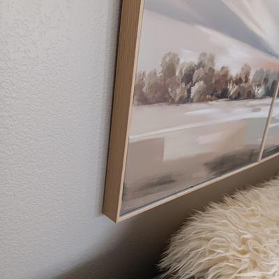 3 PIECE PANORAMIC OIL ON CANVAS WALL HANGING