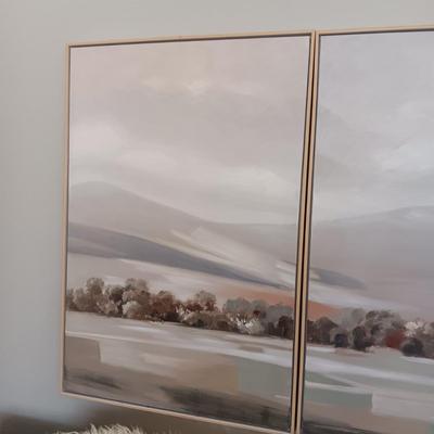 3 PIECE PANORAMIC OIL ON CANVAS WALL HANGING