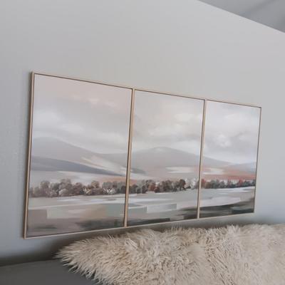 3 PIECE PANORAMIC OIL ON CANVAS WALL HANGING