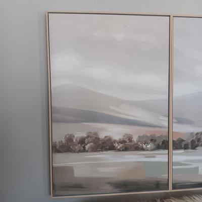 3 PIECE PANORAMIC OIL ON CANVAS WALL HANGING