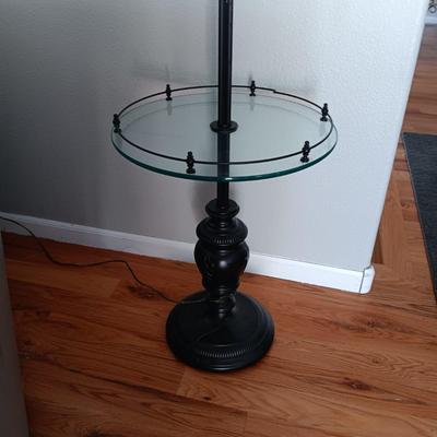 FLOOR LAMP WITH GLASS TABLE