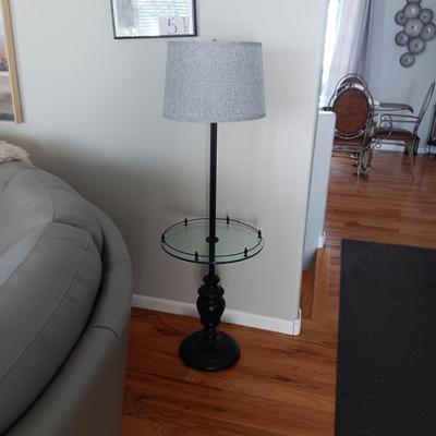 FLOOR LAMP WITH GLASS TABLE