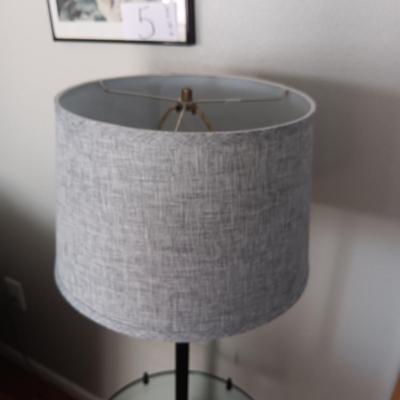 FLOOR LAMP WITH GLASS TABLE