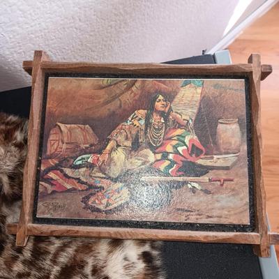 HOME DECOR AND A SIDE TABLE THAT SLIDES UNDER COUCH, CHAIR ETC