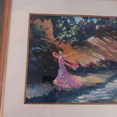 SIGNED WATERCOLOR BY VALERIE MALARD