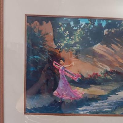 SIGNED WATERCOLOR BY VALERIE MALARD