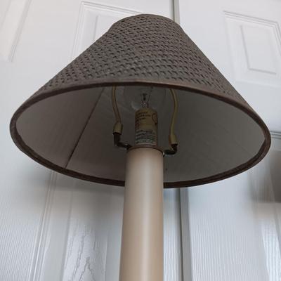 2 TALL TABLE LAMPS AND A FRAMED WALL MIRROR