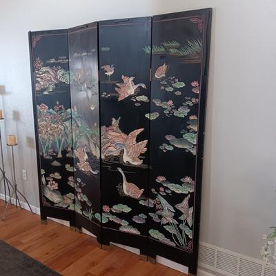 STUNNING 4 PANEL REVERSIBLE ROOM SCREEN