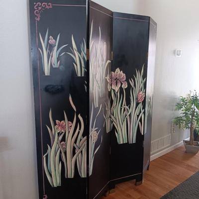 STUNNING 4 PANEL REVERSIBLE ROOM SCREEN