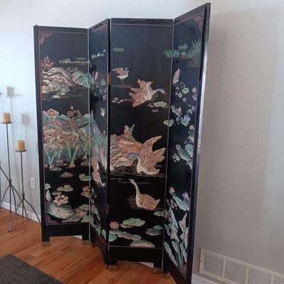STUNNING 4 PANEL REVERSIBLE ROOM SCREEN
