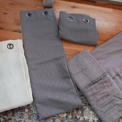 4 CURTAIN PANELS 89" LONG, 3 GROMMET PANELS 82" LONG