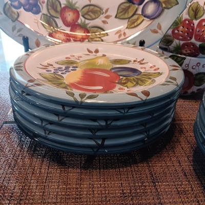 BLACK FOREST FRUITS DINNERWARE SERVICE FOR 4 WITH EXTRAS