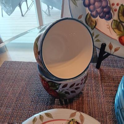 BLACK FOREST FRUITS DINNERWARE SERVICE FOR 4 WITH EXTRAS