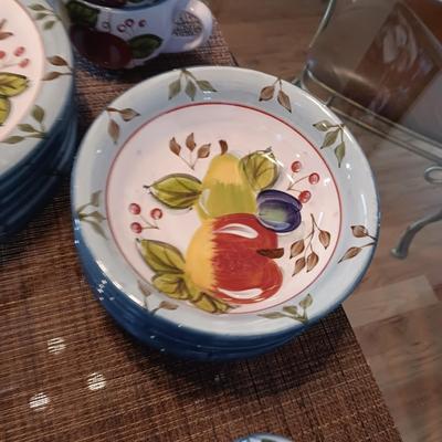 BLACK FOREST FRUITS DINNERWARE SERVICE FOR 4 WITH EXTRAS