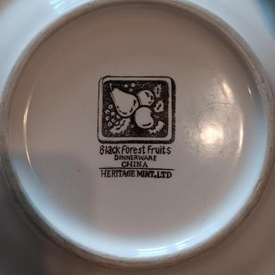 BLACK FOREST FRUITS DINNERWARE SERVICE FOR 4 WITH EXTRAS