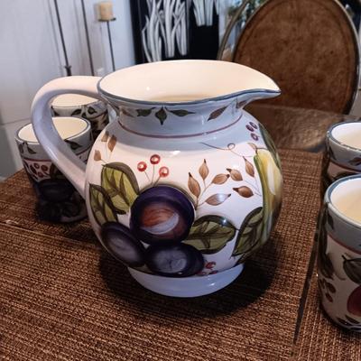 BLACK FOREST FRUITS PITCHER AND COFFEE MUGS