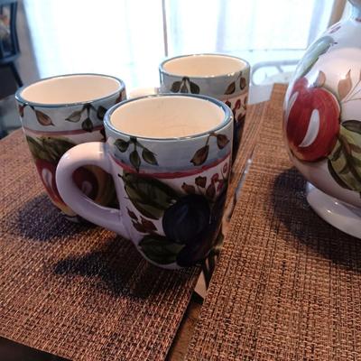 BLACK FOREST FRUITS PITCHER AND COFFEE MUGS
