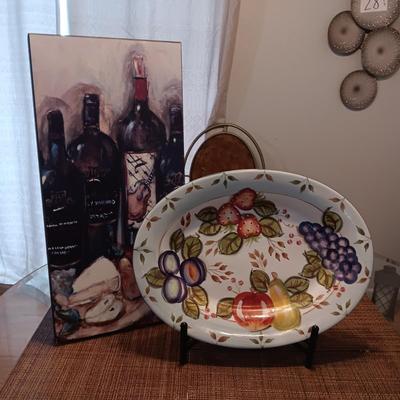 BLACK FOREST FRUITS PLATTER AND CANVAS WINE THEMED PICTURE