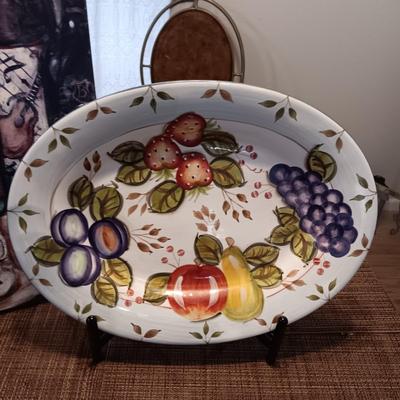 BLACK FOREST FRUITS PLATTER AND CANVAS WINE THEMED PICTURE