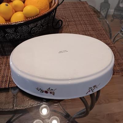 FAUX FRUIT AND 2 BAKING DISHES