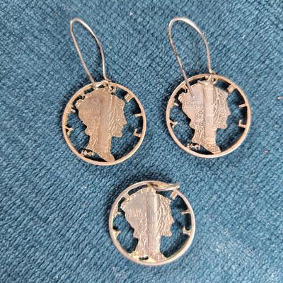 Lady Liberty Earrings and a Pendant