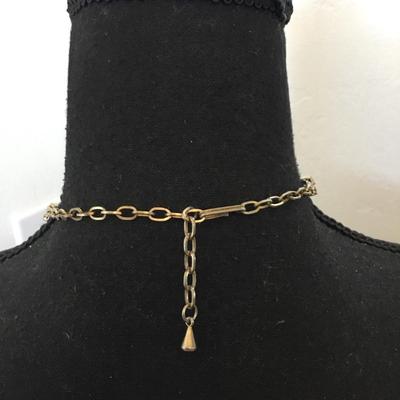 Vintage Silver-tone, rhinestone choker necklace