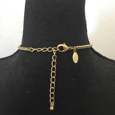 Chicos very nice satin, gold, toned statement, necklace