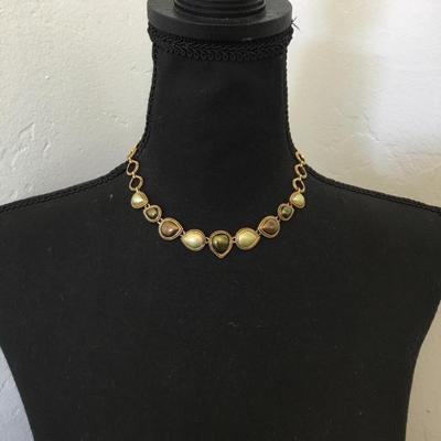 Beautiful gold tone earthy, rich, color neutral necklace
