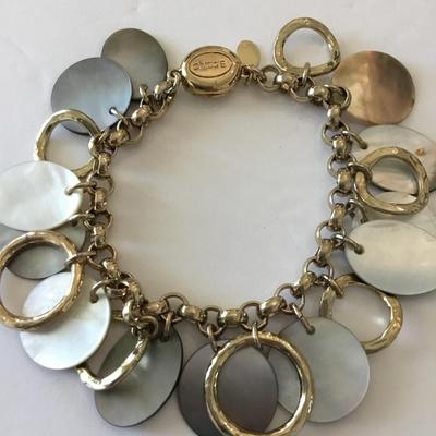 Beautiful, gold tone, Chicos shell charm bracelet